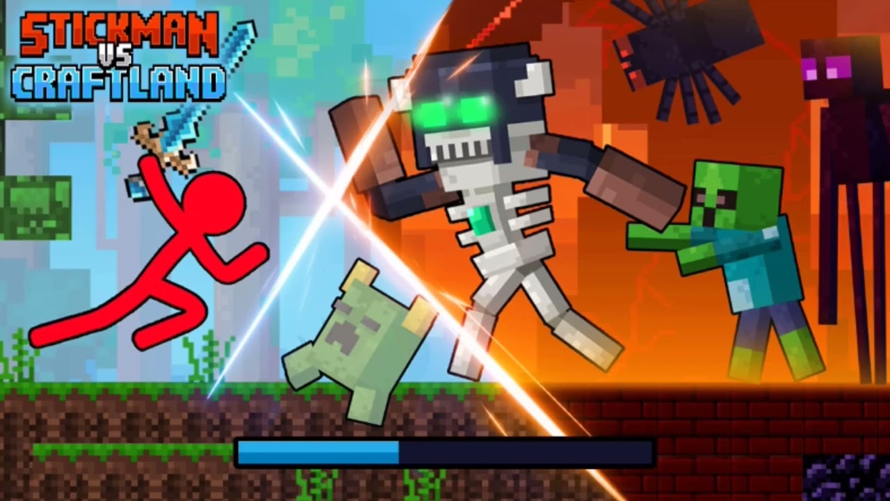 Stickman VS Craftland Fight Walkthrough Gameplay - (iOS Android) level 44- 50- boss