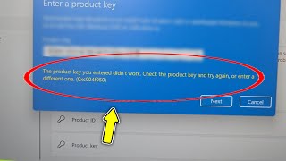 Fix Windows 11 |  The product key you entered didn't work.