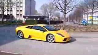 Lamborghini Murcielago speeding at roundabout