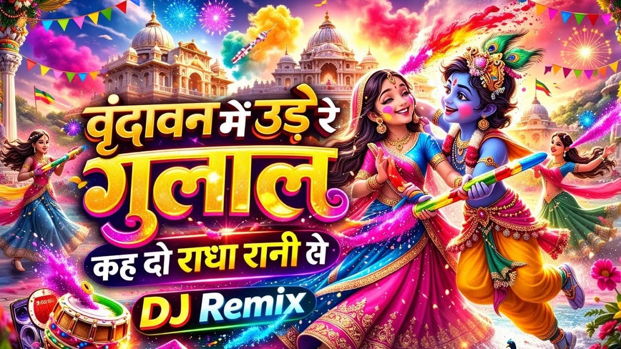 वृंदावन में उड़े रे गुलाल | राधा कृष्ण होली डीजे रिमिक्स 2026