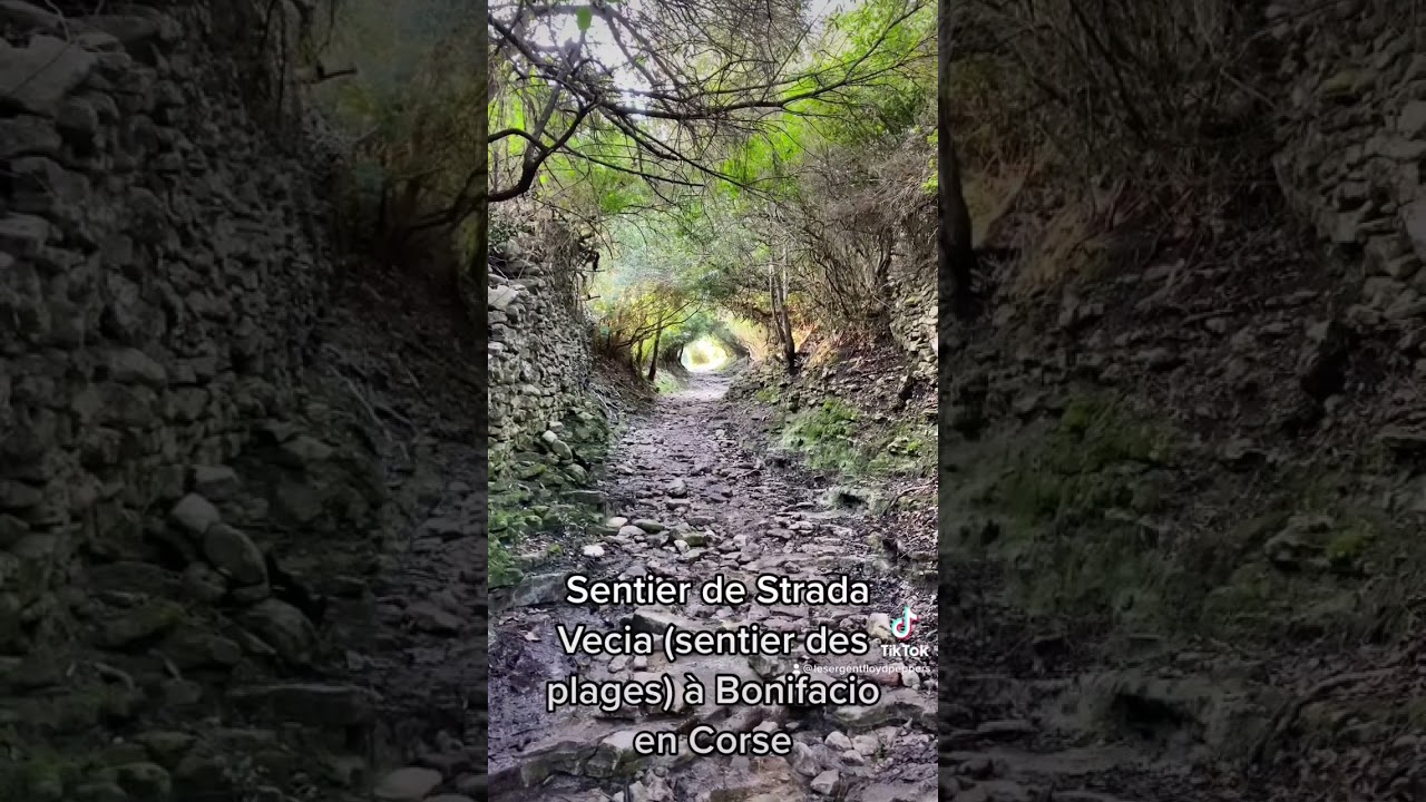 Sentier Strada Vecchia depuis le Port de Bonifacio en Corse pour aller au Fazzio ou Catena