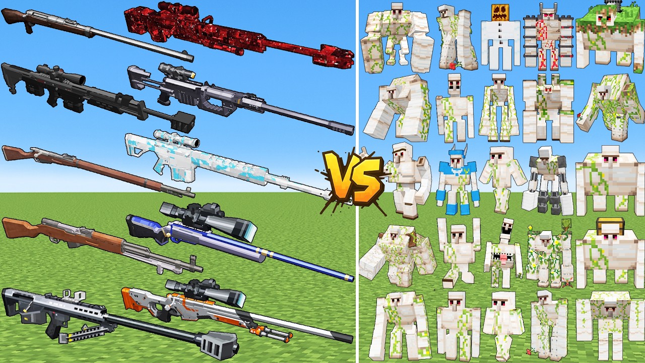 What TaCZ New Sniper Gun Can Defeat The Most New Golems in Minecraft?