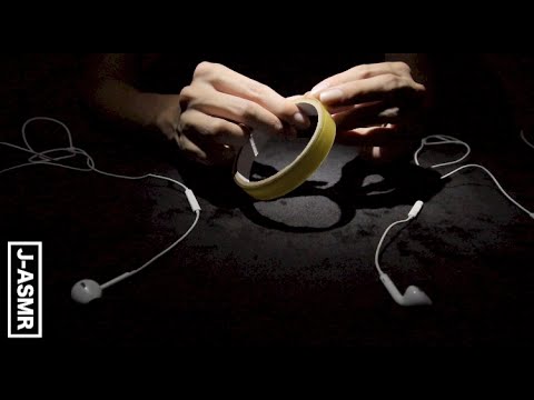 [音フェチ]イヤフォンマイクをいろんなものに貼ってみた[ASMR]Earphone mics"Sticky Tape" [JAPAN]