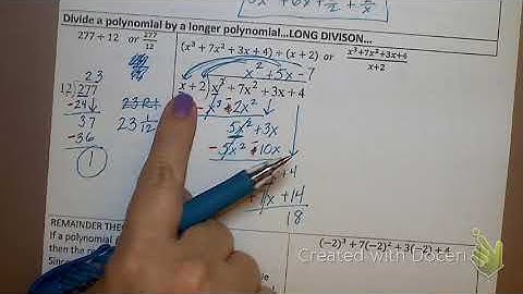 6.5A Notes: Polynomial Long Division 8/20/18