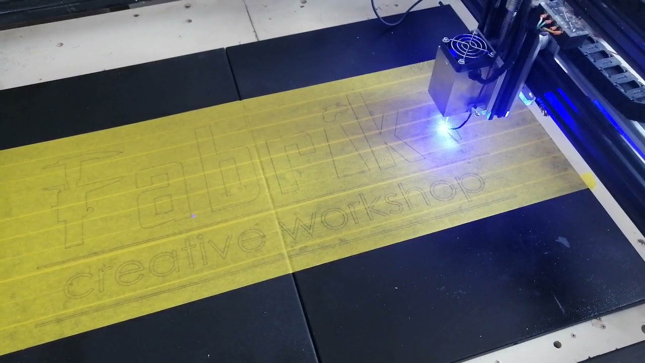 Laser cutting of a Masking tape stencil with an Endurance diode laser 