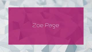 Zoe Page - appearance