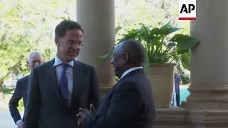 Ramaphosa greets Dutch PM Rutte in Pretoria