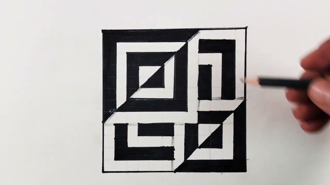3D optical illusion 😉 Drawing tutorial for beginners