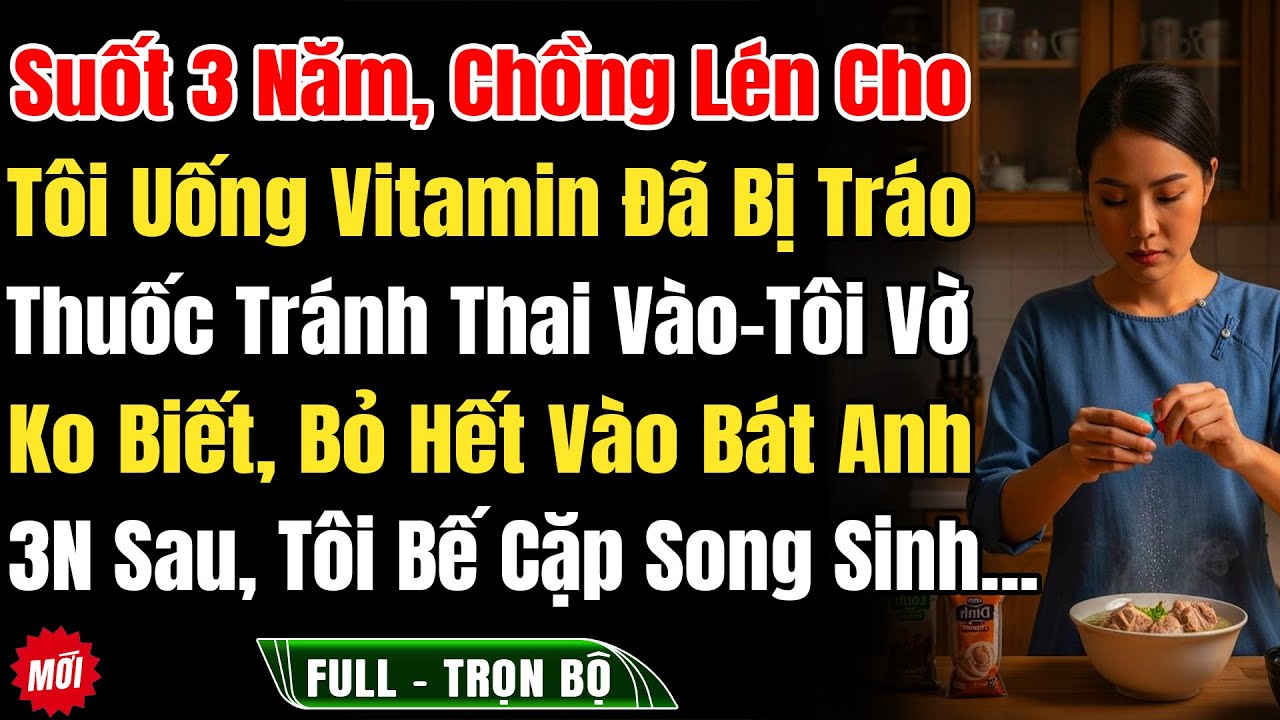 Chồng Lén Cho Tôi Uống Vitamin Đã Bị Tráo Thuốc Tránh Thai Vào, Tôi Vờ Ko Biết Và Bỏ Hết Vào Bát Anh