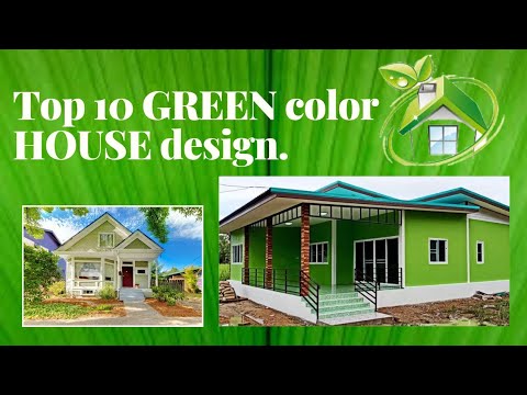 Top 10 Green Color House Design You - Apple Green Paint Color For House With Brown Roof