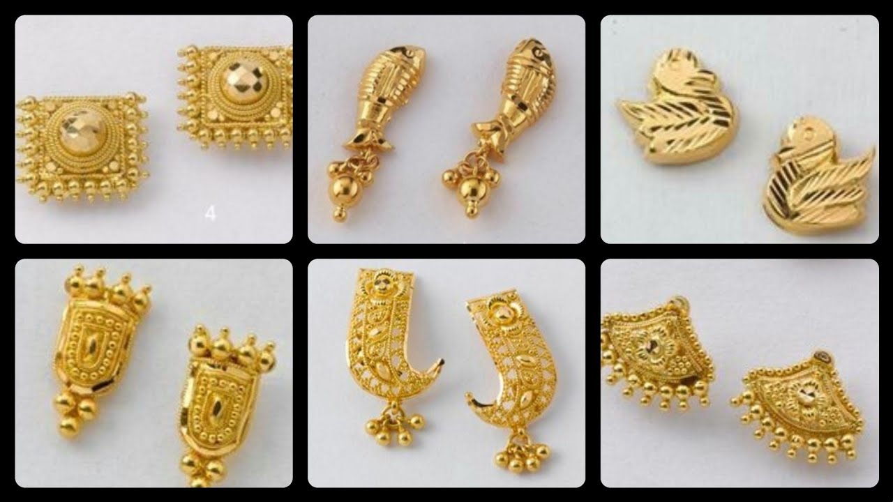 Latest Gold Stud Earrings Designs | New Stud Earrings Collection 2020 ...