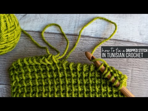 How to Fix a Dropped Stitch in Tunisian Crochet (Worked Flat)