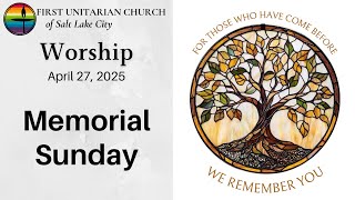 Memorial Sunday (April 27, 2025)
April 27, 2025 service for the First Unitarian Church of Salt Lake City, consisting of choral works, poetry readings, the Calling of Names, and featured performances by guest musicians on harp, Spanish guitar, violin and accordion. Memorial Sunday is presented by the members, friends, and guest musicians of the Chancel Choir at First Unitarian Church, and is dedicated to those who have passed.
David Owens - Director of Music
Holly Stuart - Assistant to the Director
All choral selections are presented by the UU Chancel Choir.
ORDER OF SERVICE
00:00 Introduction β David Owens, Director of Music
01:47 π΅ Prelude from Fantasy on a Theme from Eugene Onegin β music by EKATERINA WALTER-KΓHNE; based on the opera by PYOTR TCHAIKOVSKY; ROSALIE WATKINS, harp
04:20 Ancestors β poem by RABBI SYLVAN KAMENS and RABBI JACK RIEMER; read by TIM CHAMBLESS
06:27 π΅ Nada te turbe β music by JACQUES BERTHIER; words by MARIA TERESA DE JESUS; JOHN MAJOR, guitar; DAVID OWENS, conductor
09:32 Welcome and Chalice Lighting β REVEREND J SYLVAN, Senior Minister
11:57 Homily β DARLENE THAYNE
21:23 Whats Left When Memorys Gone? A Reflection on Thornton Wilderβs Play β DAVID OWENS
23:10 π΅ Blest Be the Ties / Our Town β words by THORNTON WILDER; music by DAVID OWENS
27:57 Calling of Names β REVEREND J SYLVAN
29:20 π΅ Pie Jesu β words from the Latin Requiem; music by DAVID A. ZABRISKIE; GRACE ESKO, soprano soloist; DAVID OWENS, conductor
33:46 Memory of Ethan β poem by ETHAN CONE-UEMURA; read by KAREN CONE-UEMURA
36:04 π΅ The Old Churchyard from The Shenandoah Harmony; arr. LAUREN KASTANAS; HOLLY STUART, conductor
39:01 π΅ The Minstrelβs Adieu to His Native Land: Theme and Leggiero β music by JOHN THOMAS; ROSALIE WATKINS, harp
40:51 Nothing Gold Can Stay β poem by Robert Frost; read by Connie Wilkerson
41:34 π΅ Adonai Roi (Psalm 23) β words and music by GERALD COHEN; WILL CVETKO, accordion; DAVID OWENS, 1907 Estey pump organ; HOLLY STUART, conductor
46:11 When He Shall Die: excerpt from Romeo and Juliet by WILLIAM SHAKESPEARE; read by LISSA LANDER
46:46 π΅ Ave Maria β music by GIULIO CACCINI; words / arr. PATRICK M. LIEBERGEN; SUE BUZZARD, violin; DAVID OWENS, piano/conductor
51:01 Peace, My Heart β poem by RABINDRANATH TAGORE; read by HOLLY STUART
52:16 Closing Words β REVEREND J SYLVAN
54:22 May Sun Warm You β traditional Irish song; arr. ERIC HOWE & GERALD CUSTER; DAVID OWENS, conductor
57:44 π΅ End Credits
Rev. J Sylvan, Senior Minister
Rev. Monica Dobbins, Assistant Minister
Amanda Esko, Director of Religious Education
David Owens, Director of Music
Stefanie Park, Administrator
Tristan Moore, Audiovisual Director
π First Unitarian Church of Salt Lake City
β Website: https://slcuu.org/
β Facebook: https://www.facebook.com/firstuuslc/
β Instagram: https://www.instagram.com/firstuuslc/
β YouTube: https://youtube.com/FirstUUSLC/
π All of First Unitarian Churchs programs depend entirely on the generous contributions of our members and friends.
β Donate: https://slcuu.breezechms.com/give/online
π¬ Related video topics from First Unitarian Church
β https://www.youtube.com/playlist?list=PLouELW-J6FZbbZvVRdb9M9HKzqT9D3pFC
β https://www.youtube.com/playlist?list=PLouELW-J6FZZf4elAd9Vg_vWkp8Dj1Drb
β https://www.youtube.com/playlist?list=PLouELW-J6FZaCSHbmTNXIT2rBYXGnuppi Memorial Sunday (April 27, 2025)
