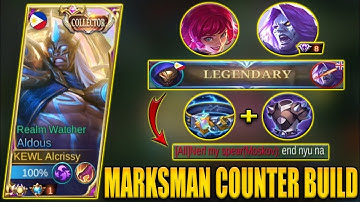ALDOUS NEW COUNTER BUILD VS 2 MOST PICK AND OP MARKSMAN! ANTI BURST! ALDOUS BEST BUILD 2022 - MLBB