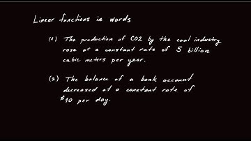 Section 1.2.1 Inroduction to linear functions