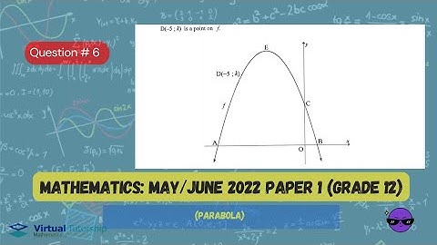 PARABOLA | MAY/JUNE 2022: MATHEMATICS Paper 1 Question 6 (Grade 12)