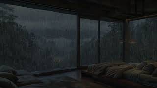 Calm Your Mind in a Cozy Room as Thunder Echoes Through the Rainy Forest