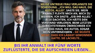 Sie nahm alles an sich und lächelte. Ihr Anwalt flüsterte fünf Worte. Ihr Lächeln verschwand.