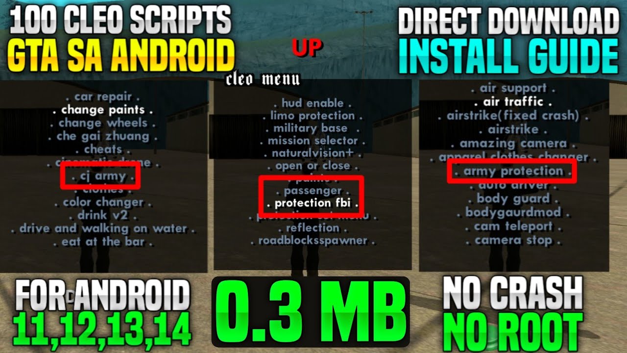 cleo scripts for gta sa android 11 to 14 | cleo cheats for gta sa ...