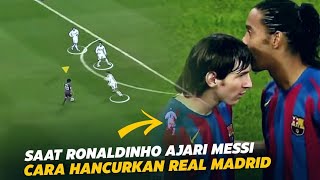 “Komentator Hanya Bisa Tertawa” Mengenang Bagaimana Ronaldinho Ajari Messi Menghancurkan Real Madrid