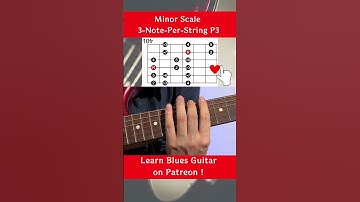 How to play minor scale 3-note-per-string position 3 #shorts #guitarscales #guitararpeggios