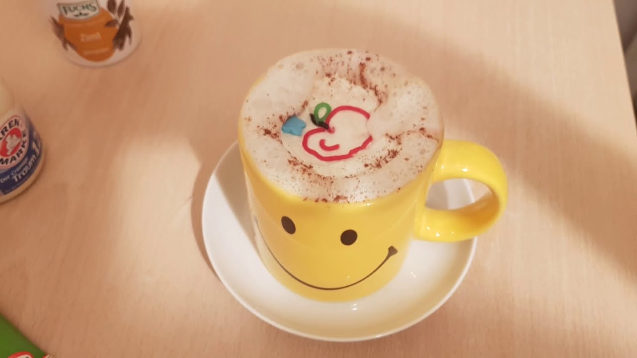 Kaffeezauber Apfel Zimt Kaffeedeko 🍎 / Magic coffee decoration apple cinnamon 🍎/ Кофе идея яблоко 🍎