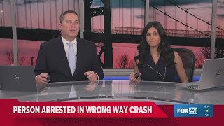 Person arrested following wrong-way suspected OVI crash in Wood County