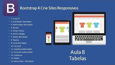 Curso de Bootstrap 4 Site responsivo - Aula 8 de 15 Tabelas Tables