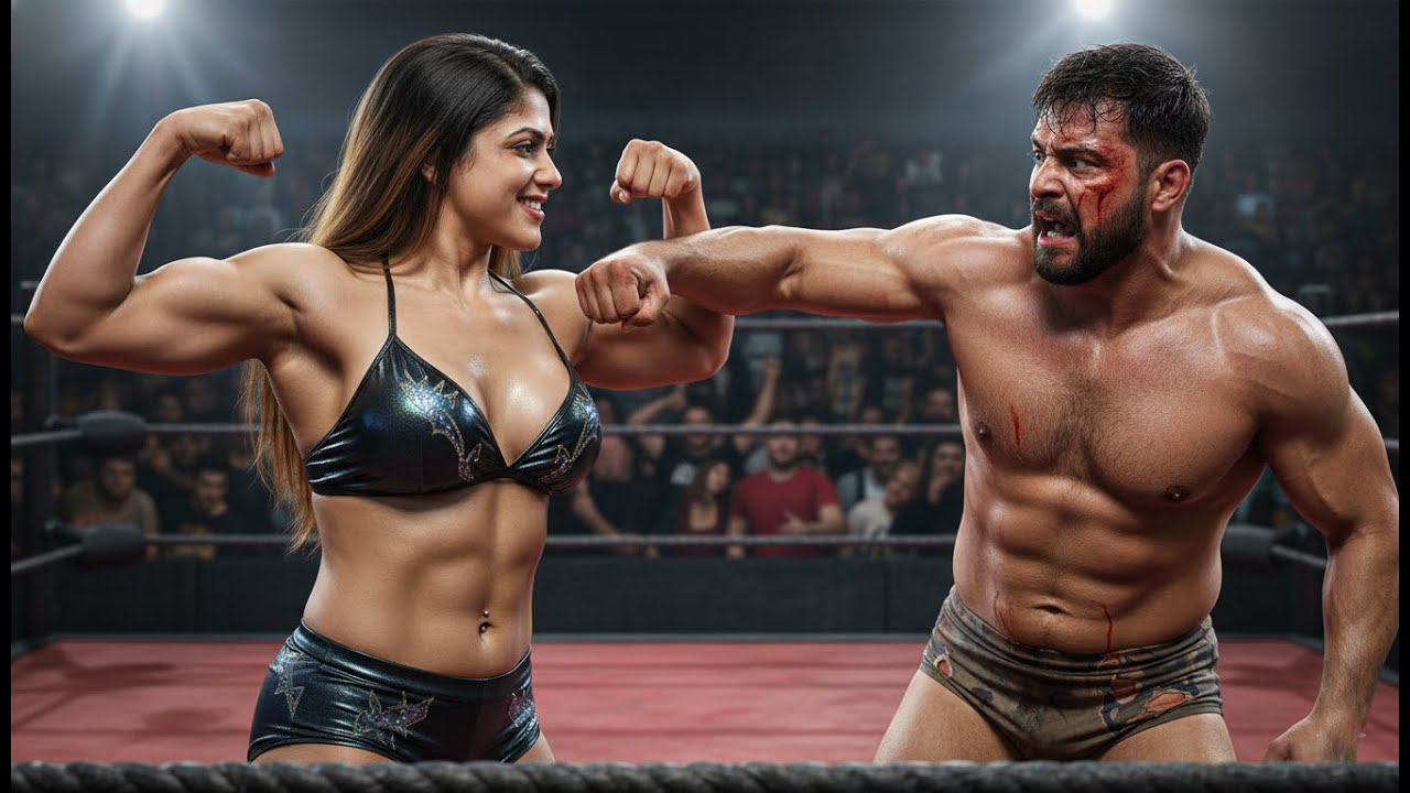 Male vs Female wrestling knockouts (Iron Laugh Valeria).