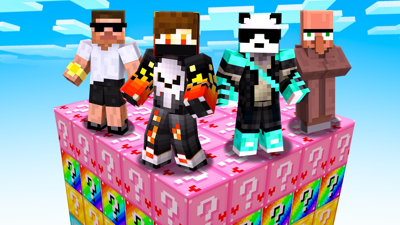 I MINED 99 LAYERS in a LUCKY BLOCK CHUNK in Minecraft !!