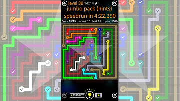 [WR] Flow Free - Jumbo Pack (Hints) in 4:22.290