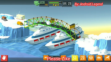 Build a Bridge Level 23 Android 3 star walk-through