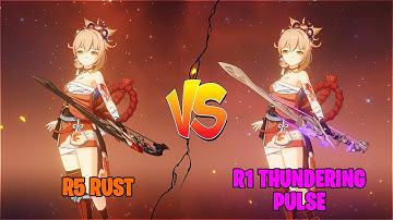 R5 Rust vs R1 Thundering Pulse C0 Yoimiya Showcase │Genshin Impact 3.7