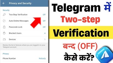 Telegram me Two step verification band kaise kare|Telegram me Two step verification off kaise kare