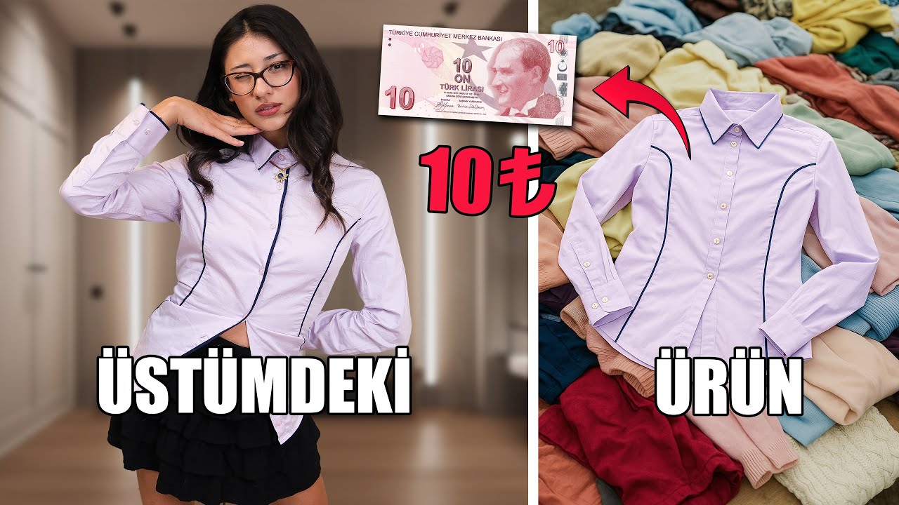 BİT PAZARINDAN ALDIĞIM KIYAFETLERİ DENEDİM! (Gerçekten 10 TL!?) @Keowri ​