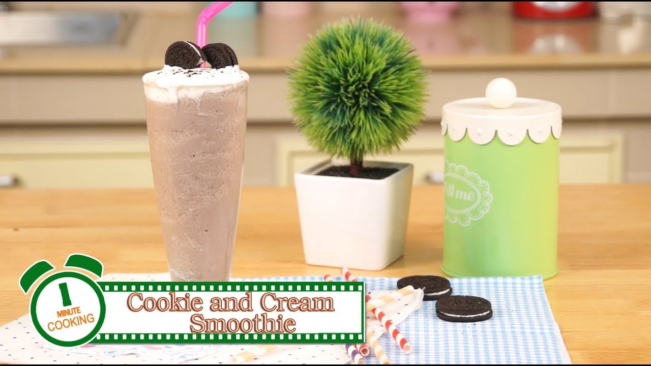 คุกกี้แอนด์ครีมชีสสมูทตี้ Cookie and Cream Cheese Smoothie | 1 Minute Cooking