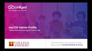 Admin Avatar and Manage Connect Interests