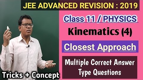 JEE ADVANCED REVISION (4). KINEMATICS. Shortest Dist. of Separation./ CLASS 11,PHYSICS.Trick,Concep
