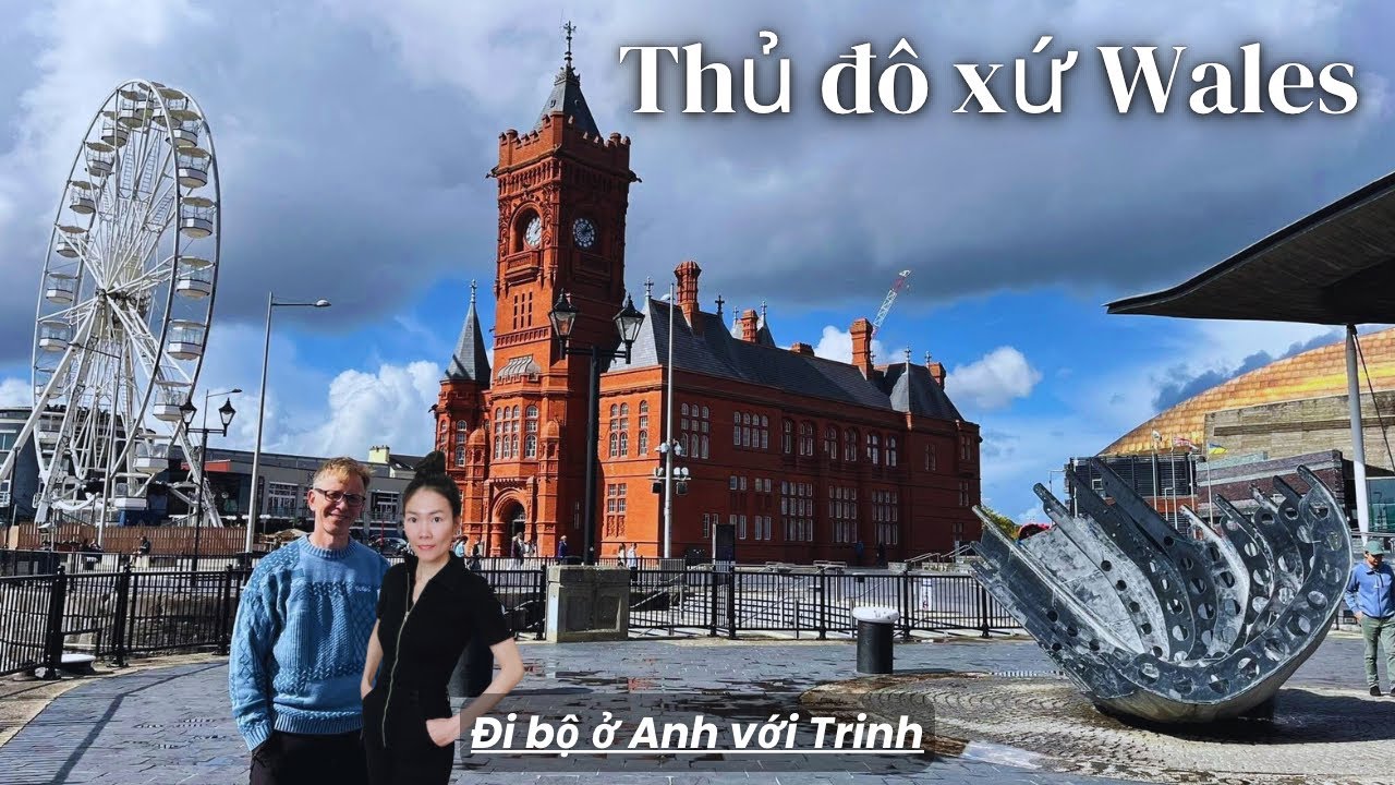 Đi bộ ở Cardiff 🇬🇧 Thủ đô xinh đẹp của xứ Wales 🏴󠁧󠁢󠁷󠁬󠁳󠁿 Đi bộ ở Anh với Trinh