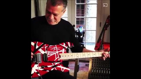 Thumbnail of New Eddie Van Halen video — demonstrating the D-Tuna in 2017.