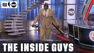 Shaq Breaks Chuck's Broom After He Said Portland Would Sweep The Lakers | NBA on TNT