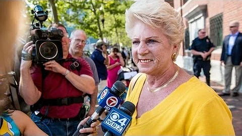 Patricia Donahue speaks after James "Whitey" Bulge...