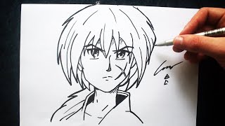 Como Desenhar Kenshin Himura (Samurai X) - How to Draw Battousai) - SLAY DESENHOS #381