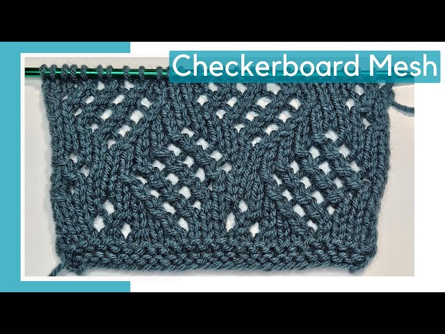 Checkerboard Mesh Knitting Stitch Pattern - YouTube