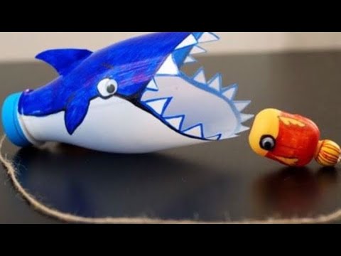 Diy Empty Plastic Bottles Game । Shark Recycled Bottle । How To Make A 