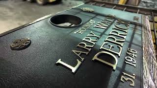 CR Bronzeworks of Utah - Bronze Grave Marker finishing Process with Todd