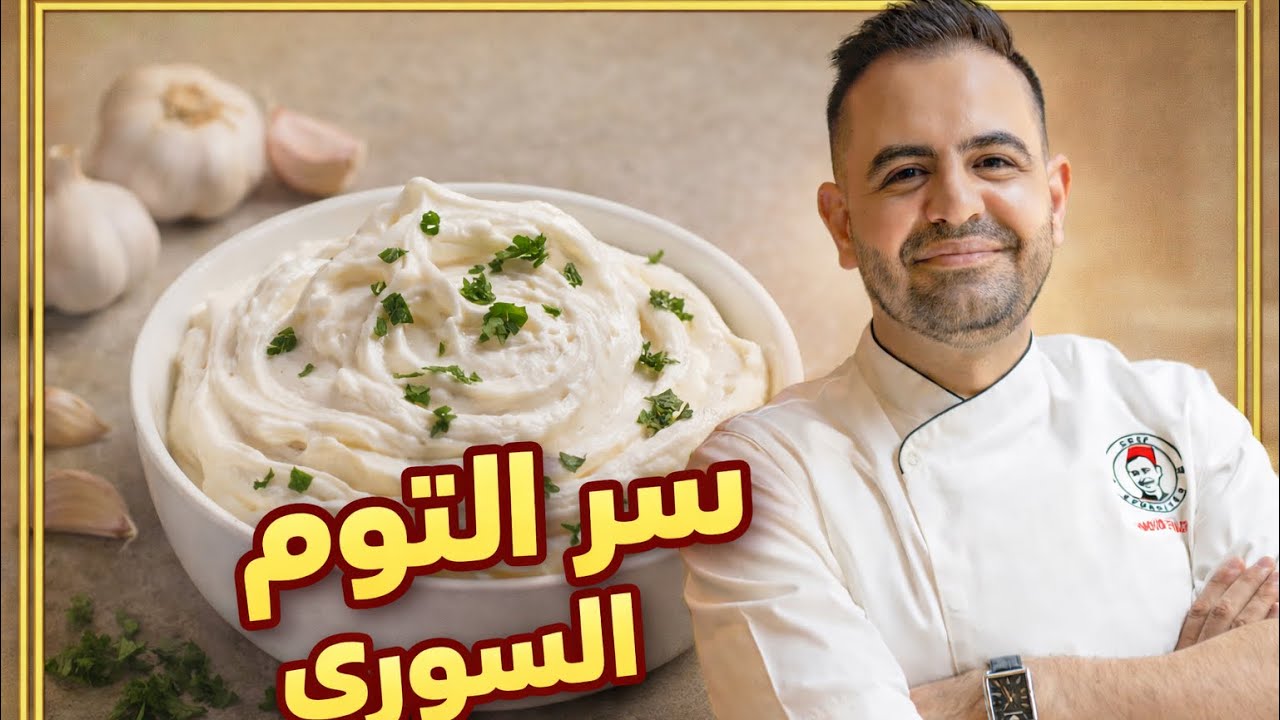 محمود افرنجية | طريقة تحضير كريم الثوم السورية متل محلات الشاورما
