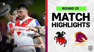 St George Illawarra Dragons v Brisbane Broncos | Match Highlights | Round 25, 2022 | NRL