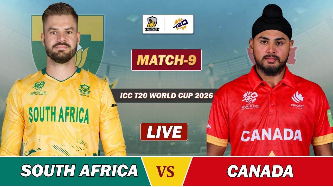 SOUTH AFRICA VS CANADA ICC T20 WC 2026 MATCH 9 LIVE | SA VS CAN LIVE SCORES  | CAN BAT COMMENTARY