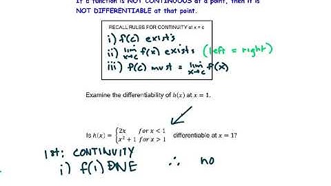 AP Calculus AB CED 2.4 Connecting Differentiabilityand  Continuity